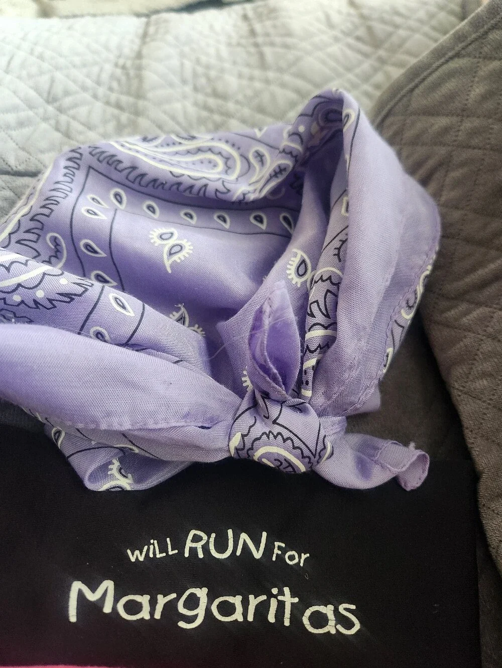 Assorted Running Headbands , A Hat and A Bandana - Mixed Colors , Sayings